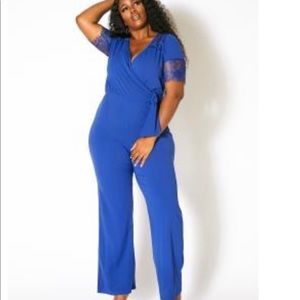 Royal Blue Lace Jumpsuit. Size 2X based on UK sizing chart